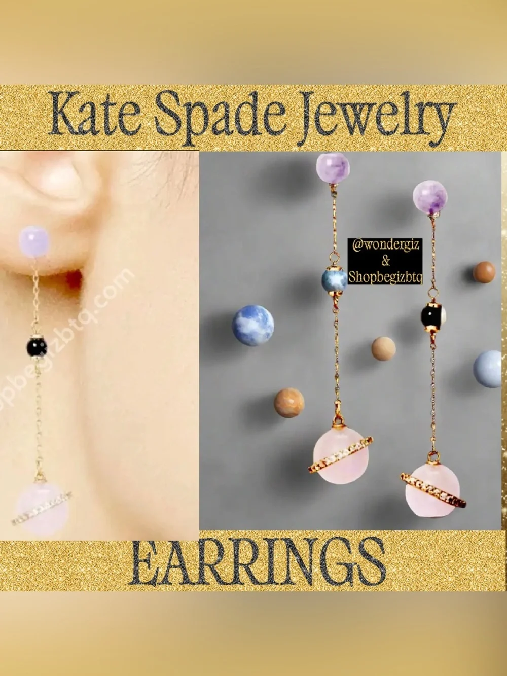Kate Spade Authentic On the Rocks Linear Drop Earrings